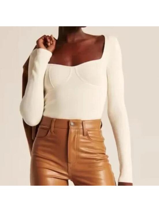 Abercrombie & Fitch Tops - ABERCROMBIE & FITCH Ribbed Corset Sweetheart Top